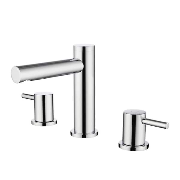 KIBI Circular 8 in. Bathroom Sink Widespread Faucet with Drain Assembly