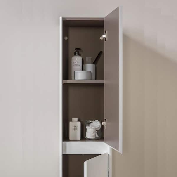 Ambra Column 11.8 in. W x 9.3 in. D x 59.1 in. H Wall Mount Bathroom Column in Gloss White