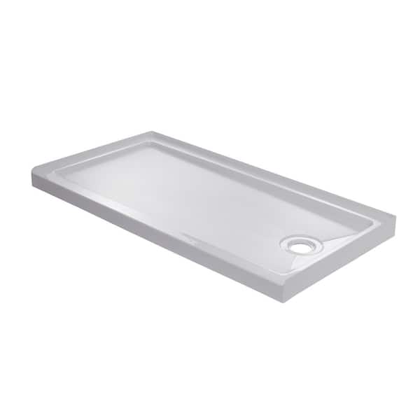 CRAFT + MAIN 60 in. L x 30 in. W Single Threshold Shower Base with Right Drain in White