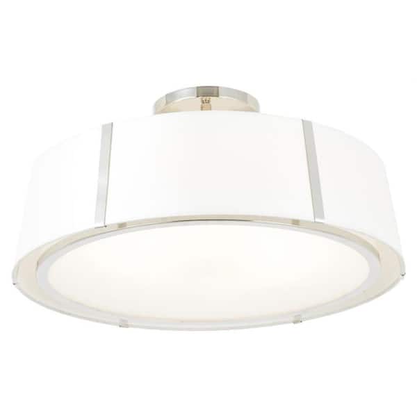 Crystorama Fulton 24 in. 6-Light Polished Nickel Flush Mount