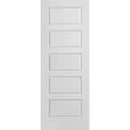 30 in. x 80 in. 5 Panel Riverside Smooth Equal Hollow Core Primed Composite Interior Door Slab