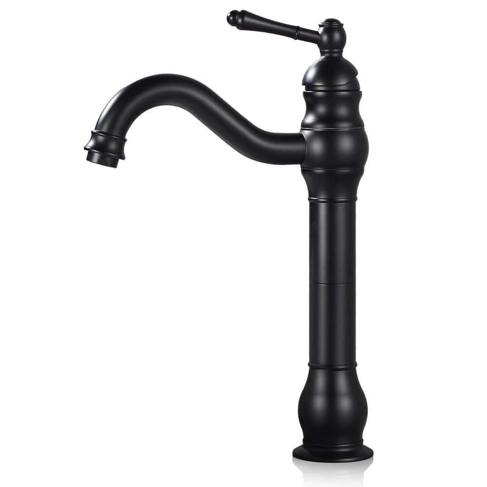 Single Hole Single Handle Waterfall Vessel Sink Faucet With Hot and Cold Hoses in Matte Black price history on PriceWatchPro