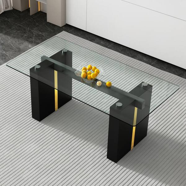 70.86 in. Large Modern Rectangular Tempered Glass Dining Table Top Wit