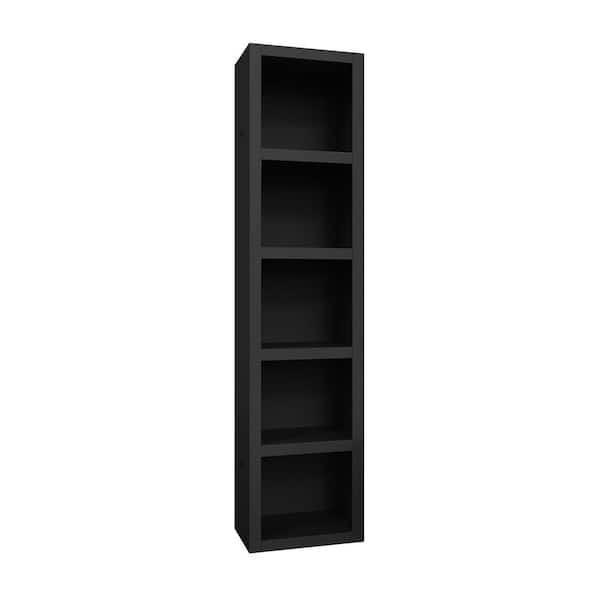 Black 84 in. Tall Wooden Bookcase Shelf