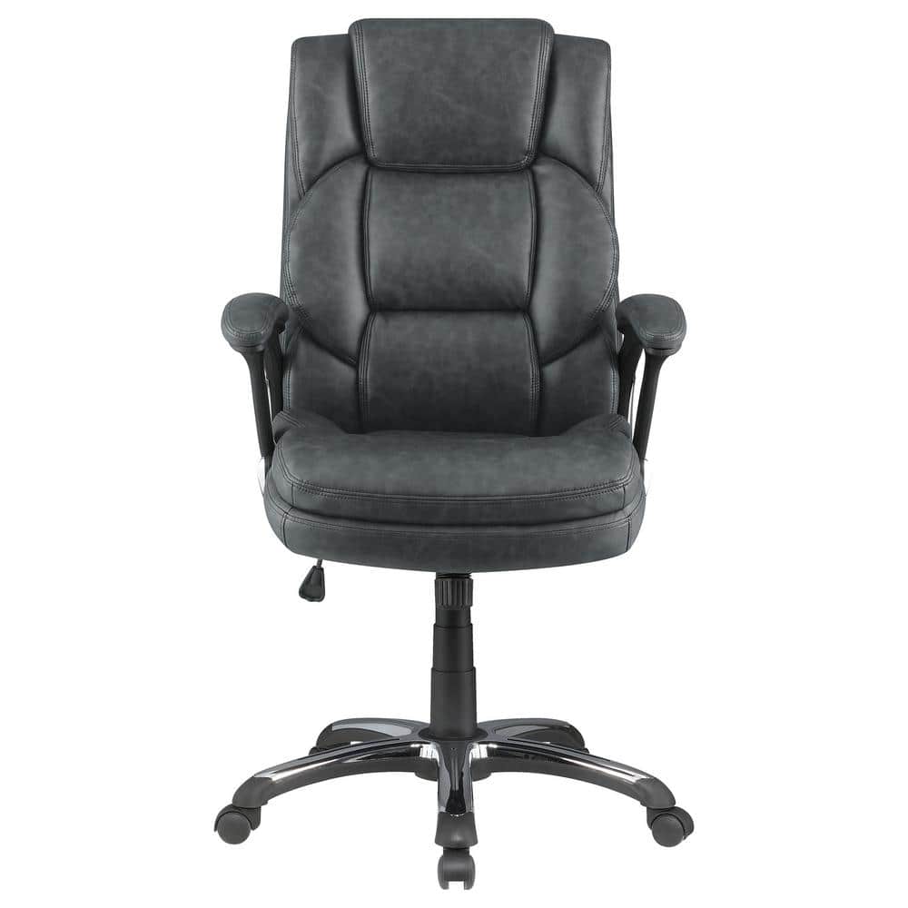 Dark Gray High Back Leather Executive Swivel Chair