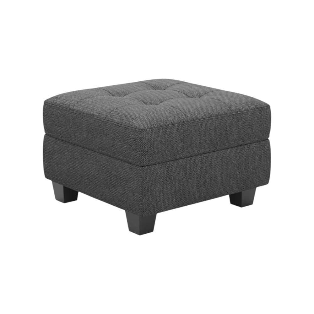 Linen Square Storage Ottoman Large Ottoman