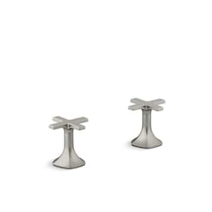 Occasion Deck-Mount Cross Bath Faucet Handles in Vibrant Brushed Nickel