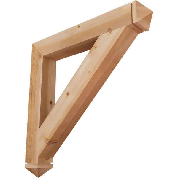 Ekena Millwork 5.5 in. x 44 in. x 44 in. Western Red Cedar Traditional Arts and Crafts Smooth Bracket