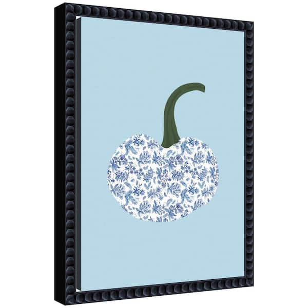 Sylvie "Blue Pumpkin" by Megan Ryan Holiday Framed Canvas Art Print 13 in. x 10 in.