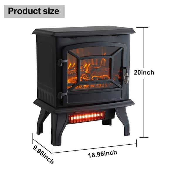Clihome 17 in. 1400-Watt Freestanding Portable Electric Fireplace Stove  Heater with 3D Flame Effect in Black CL-SEF5836 - The Home Depot