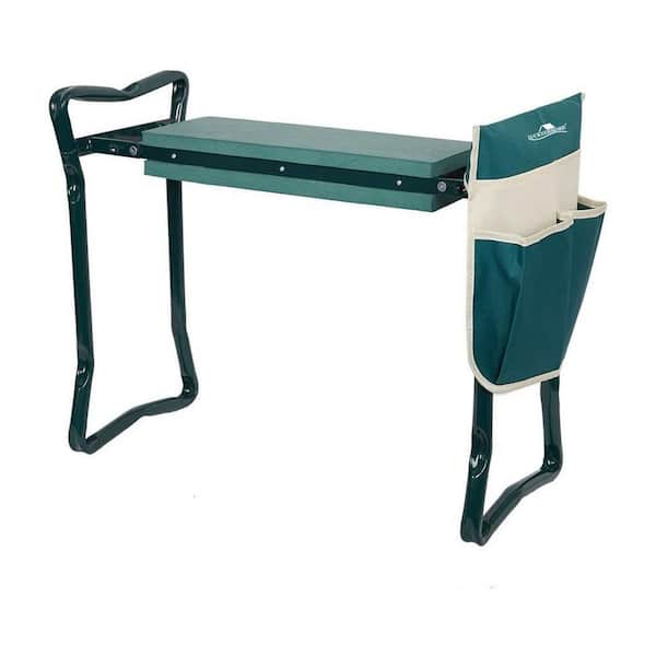Unbranded 22.5 in. Garden Kneeler & Seat Folding Multi-Functional Steel Garden Stool with Tool Bag