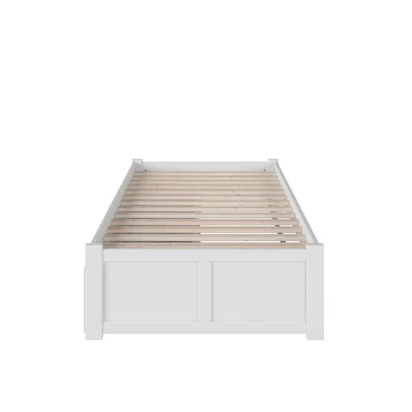 AFI Concord White Twin XL Platform Bed with Flat Panel Foot Board 
