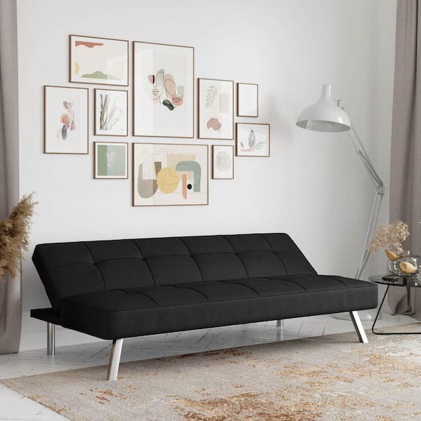 Serta Calgiri 66 in. Armless 3-Seater Sofa in Black SCCALG3BS2001