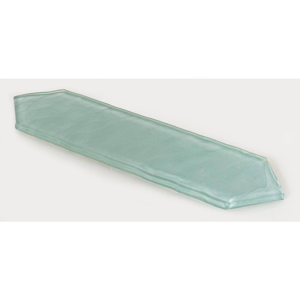 Icicle Blue Polished Glass Hexagonal Subway Tile