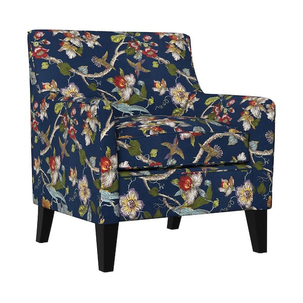 navy blue floral chair