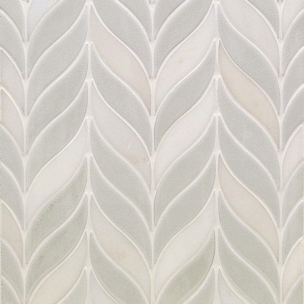 Glacier White Ceramic Fish Scale Mosaic Wall Tile
