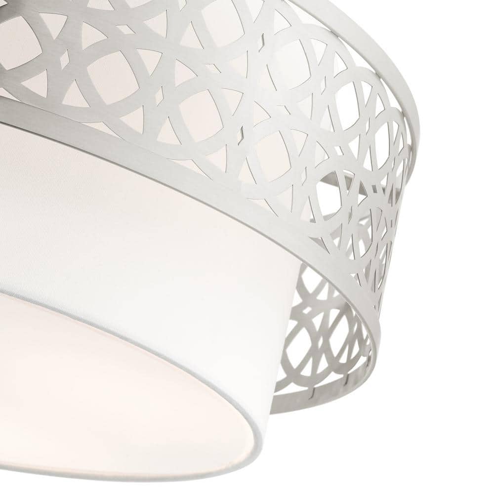 Calinda Brushed Nickel 4-Light Drum Semi-Flush Mount