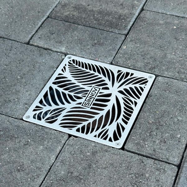 6 in. Premium Stainless Steel Heavy Duty Square Paver Drain Grate for Multiple Pipe Sizes-Drainage Cover Made in USA