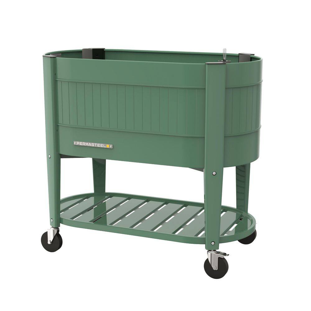 39 in. L x 19.25 in. W x 14.5 in. H Raised Steel Garden Bed with EnGrow TrueSoil Technology, Storage Shelf, Sage price history on PriceWatchPro
