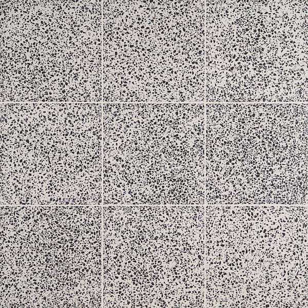 Ivy Hill Tile Raleigh Black and White Square 16.14 in. x 16.14 in. Polished Terrazzo Floor and Wall Tile (3.61 sq. ft. / Case)