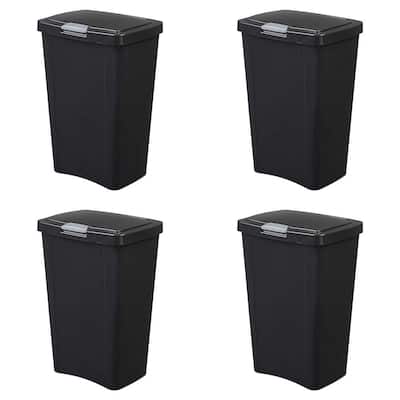 HOUSEHOLD ESSENTIALS 1.0 Gal. and 1/2 Qt. Round Storage Box Set in Tan and  Black (3-Piece) 619-1 - The Home Depot