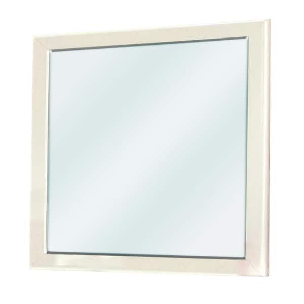 Medium Rectangle White Classic Mirror (36 in. H x 32.25 in. W)