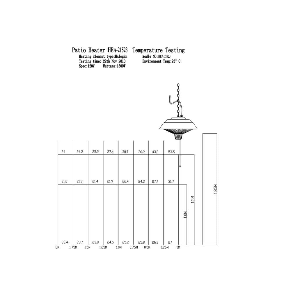 Silver Aluminum and Steel Hanging Infrared Outdoor Heater