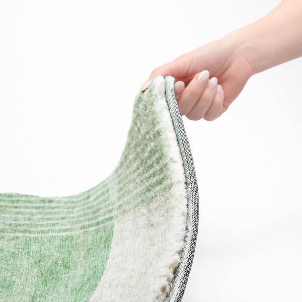 Dream Shag Premium Machine Washable Abstract ADS678 Green 9 ft. x 12 ft. Area Rug