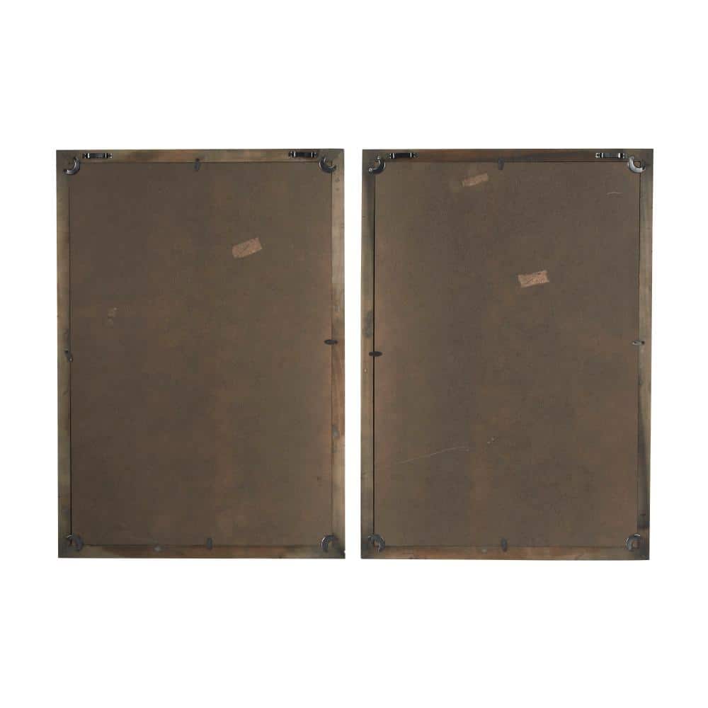 Set of 2 Gold Framed Abstract Chandelier Wall Art
