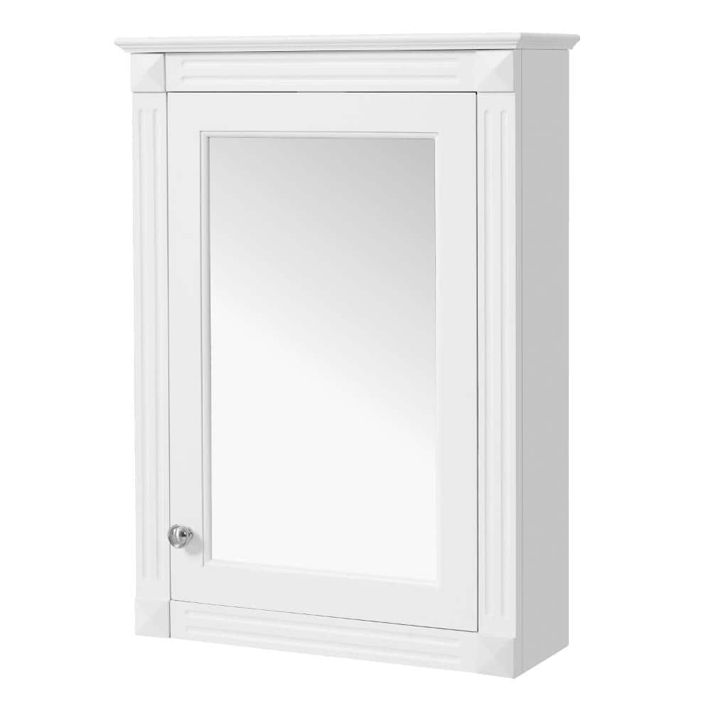 20 in. W x 27.8 in. H White Rectangular Wood Medicine Cabinet with Mirror and Adjustable Shelves price history on PriceWatchPro