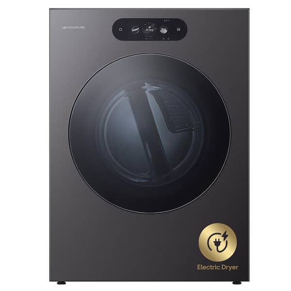 SIGNATURE 9.0 cu. ft. Vented Mega Capacity Stackable Smart Electric Dyer in Brushed Black Steel with AI Sensor Dry