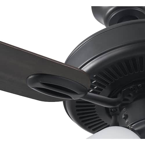 Castleton 52 in. Indoor LED Matte Black Ceiling Fan with Light Kit, Down Rod, Reversible Blades, and Reversible Motor Ceiling Fans