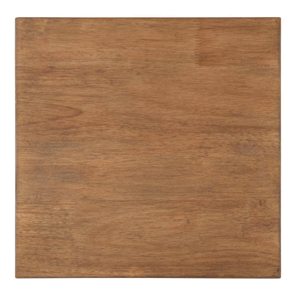 Rustic Brown Wood and Metal X-Base Accent Table