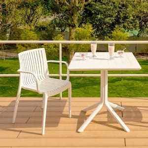 Venice White Square Resin Outdoor Dining Table