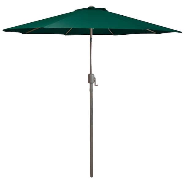 Northlight 9 ft. Outdoor Market Tilt Patio Umbrella with Hand Crank in Hunter Green