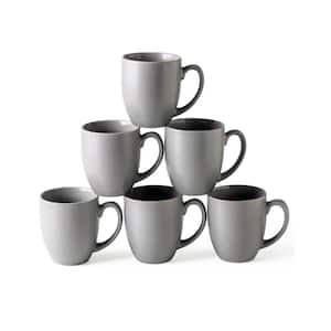 16 oz. Large Coffee Mugs with Handle for Tea, Latte, Cappuccino, Milk, Set of 6 Matte Gray