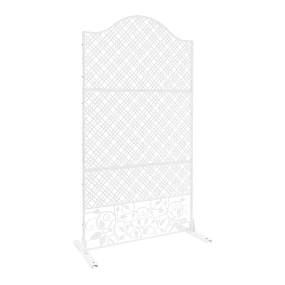 White 6 ft. x 3 ft. Metal Steel Privacy Fence Screen Garden Freestanding Decorative Privacy Screen price history on PriceWatchPro