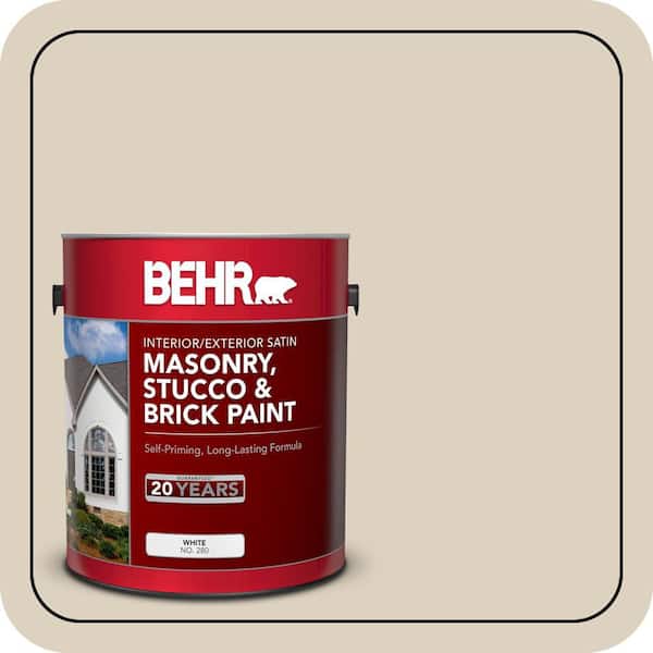 5 gal. #PPU7-10 Roman Plaster Satin Interior/Exterior Masonry, Stucco and Brick Paint