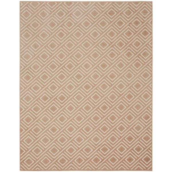 Nourison Casual Brown 8 ft. x 10 ft. Checker Contemporary Area Rug