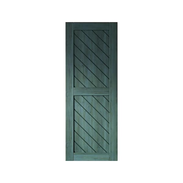 XT2 26 in. x 80 in. C-Panel Solid Core Royal Pine Slanted Stripe Design Pine Wood Interior Sliding Barn Door Slab