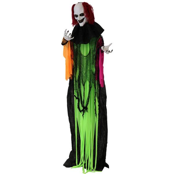Haunted Hill Farm 70 in. Battery Operated Animatronic Poseable Clown ...