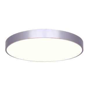 Low Profile Edgeless 9 in. Brushed Nickel Integrated LED Flush Mount
