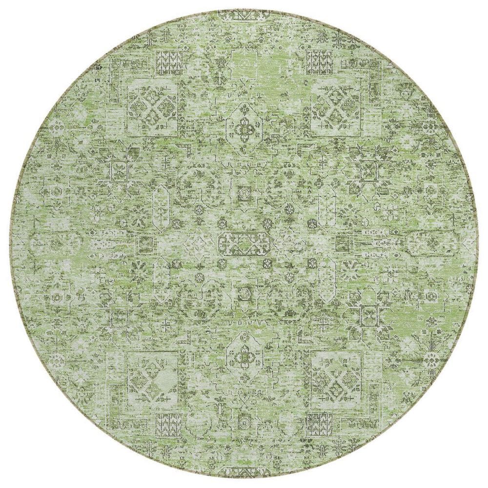 Artichoke Green, Olive Green 8 Round Woven Floral Polyester Round Indoor / Outdoor Area Rug price history on PriceWatchPro