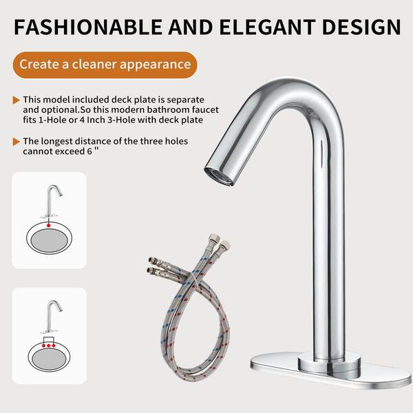 Moderner Sensor-Wasserhahn Fürs Waschbecken – Berührungslos & Chromfarben (Deckmontage)