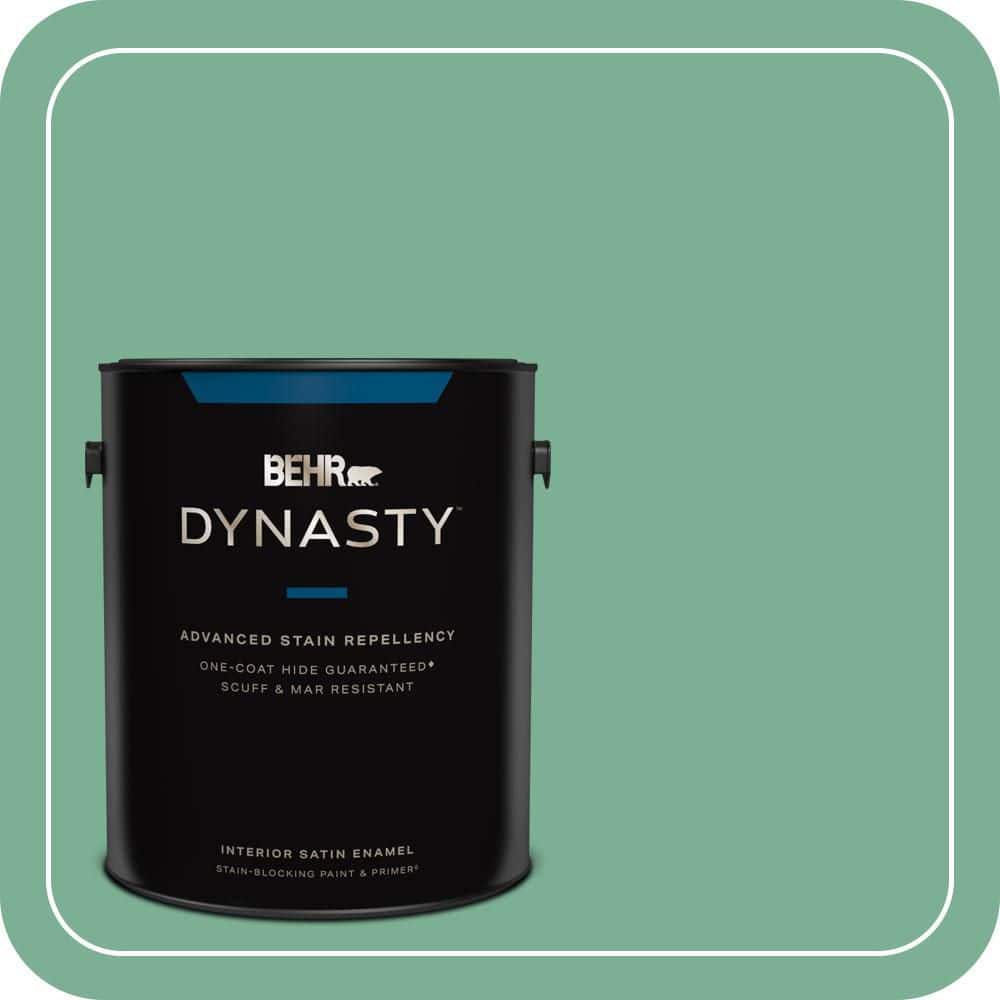 1 gal. #MQ6-12 Nature Green One-Coat Hide Satin Enamel Stain-Blocking Interior Paint and Primer price history on PriceWatchPro