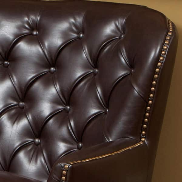 Noble House Tafton Brown Leather Tufted, What Is Tufted Leather
