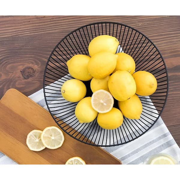 1-Piece Fruit Bowl for Kitchen Counter, Black Wire Fruit Bowl for Lemon, Banana and Candy, Metal Countertop Fruit Basket