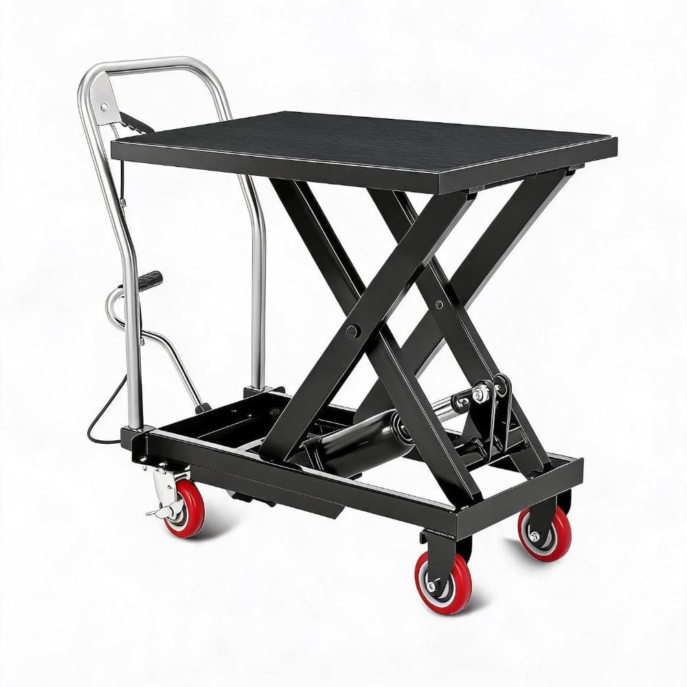 Hydraulic Lift Table Cart 500 LBS Single Scissor Lift Cart, Mobile Lift Jack with Wide Non-Slip Deck, Black price history on PriceWatchPro
