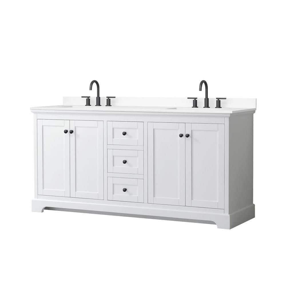Avery 72 in. Double Freestanding White Bath Vanity with Top price history on PriceWatchPro