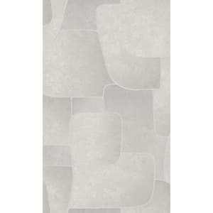 Gray Bold Abstract Geometric Stripes Metallic Shelf Liner Non- Woven Non-Pasted Wallpaper (57Sq.ft) Double Roll